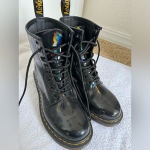Size 9 Dr. Martens 1460 Rainbow Patent Lace Up Boots